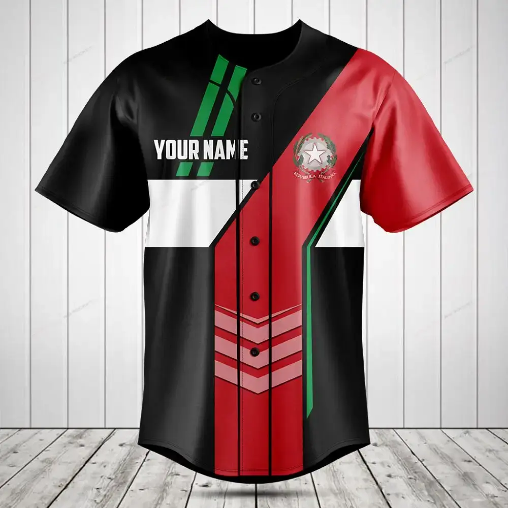 Customizable Italian Style Baseball Jersey - Add Your Name, Bold Design Image