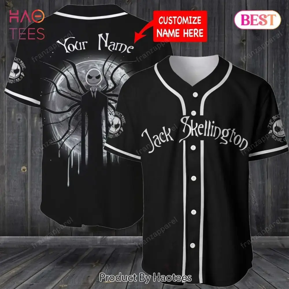 Customizable Jack Skellington Baseball Jersey - Unique Halloween Gift For Fans Image