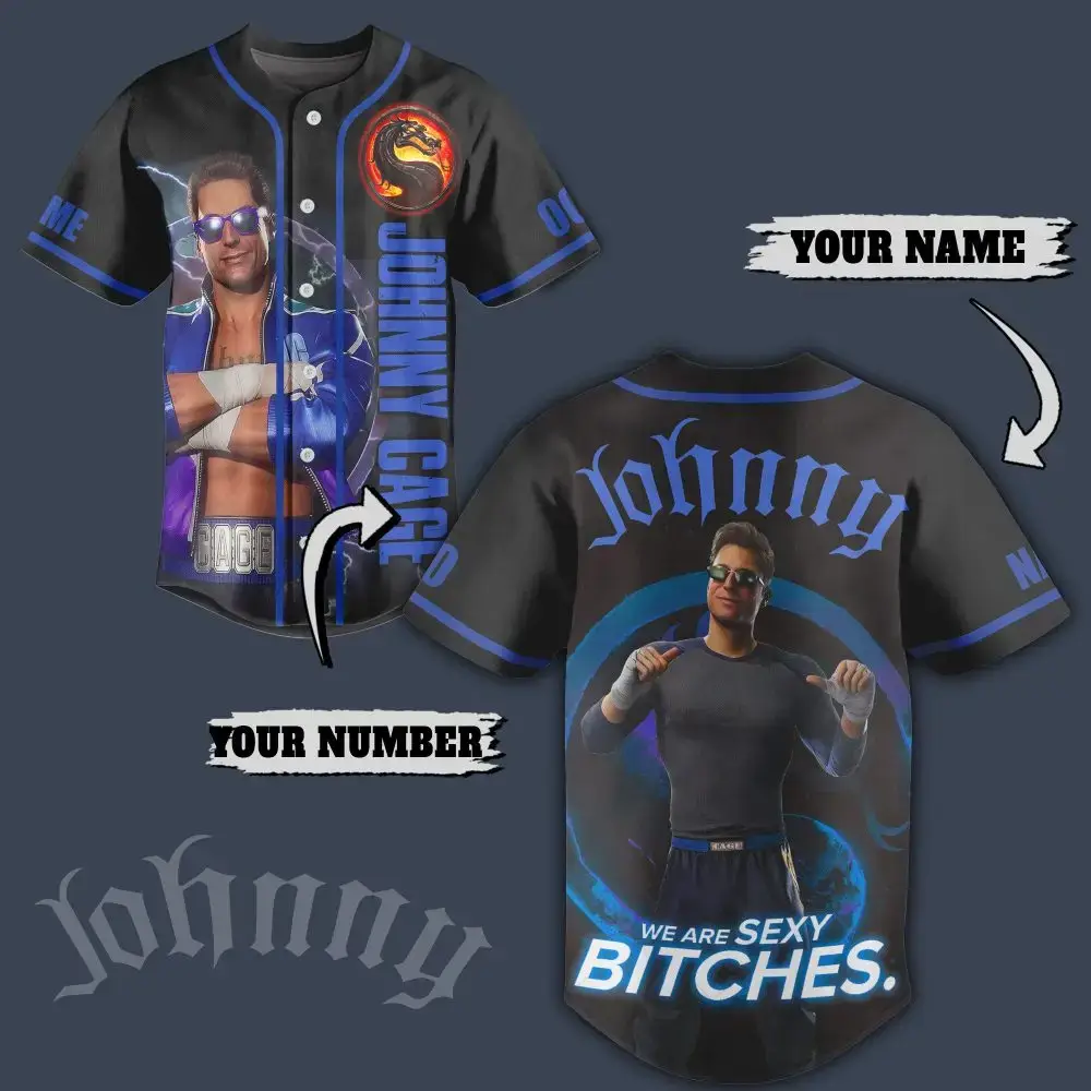 Customizable Johnny Cage Baseball Jersey – Personalized Name & Number – Unique Gift Idea Image