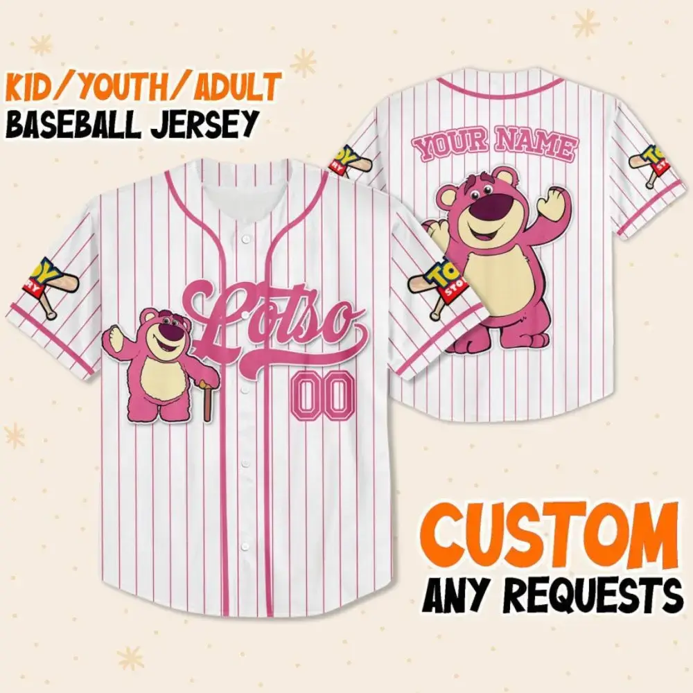 Customizable Kids/Youth Baseball Jersey - Cute Bear Theme, Add Your Name! Image
