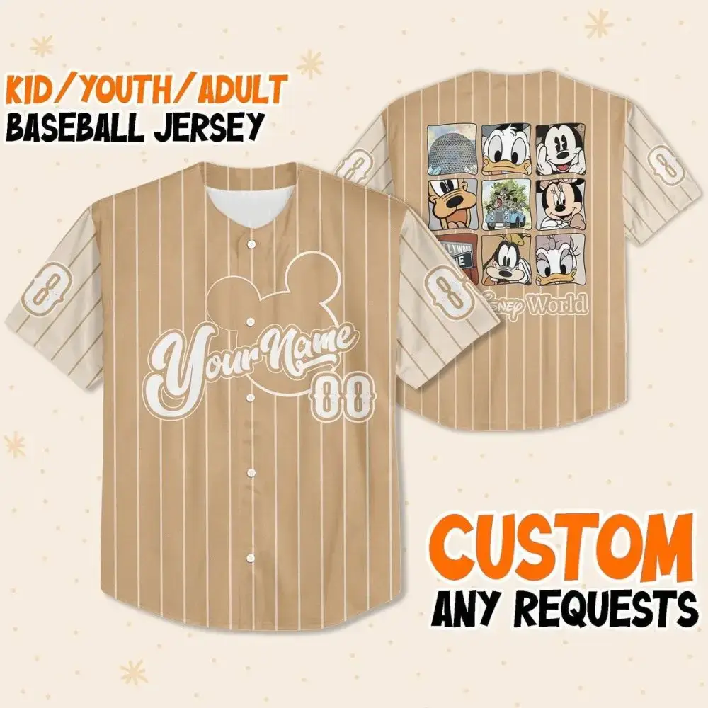 Customizable Kids/Youth/Adult Baseball Jersey - Add Your Name & Favorite Characters Image