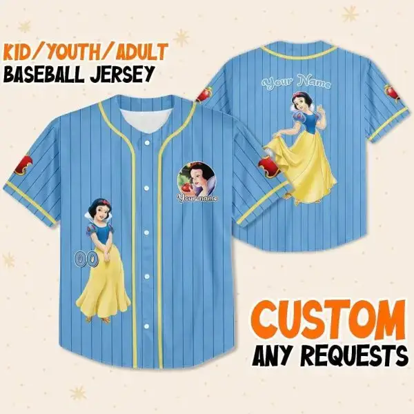 Customizable Kids/Youth/Adult Baseball Jersey With Fairy Tale Design – Personalize With Your Name! Image