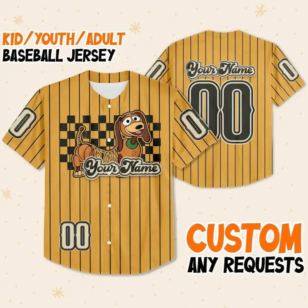 Customizable Kid/Youth/Adult Baseball Jersey - Personalized Name & Number - Fun Cartoon Design! Image