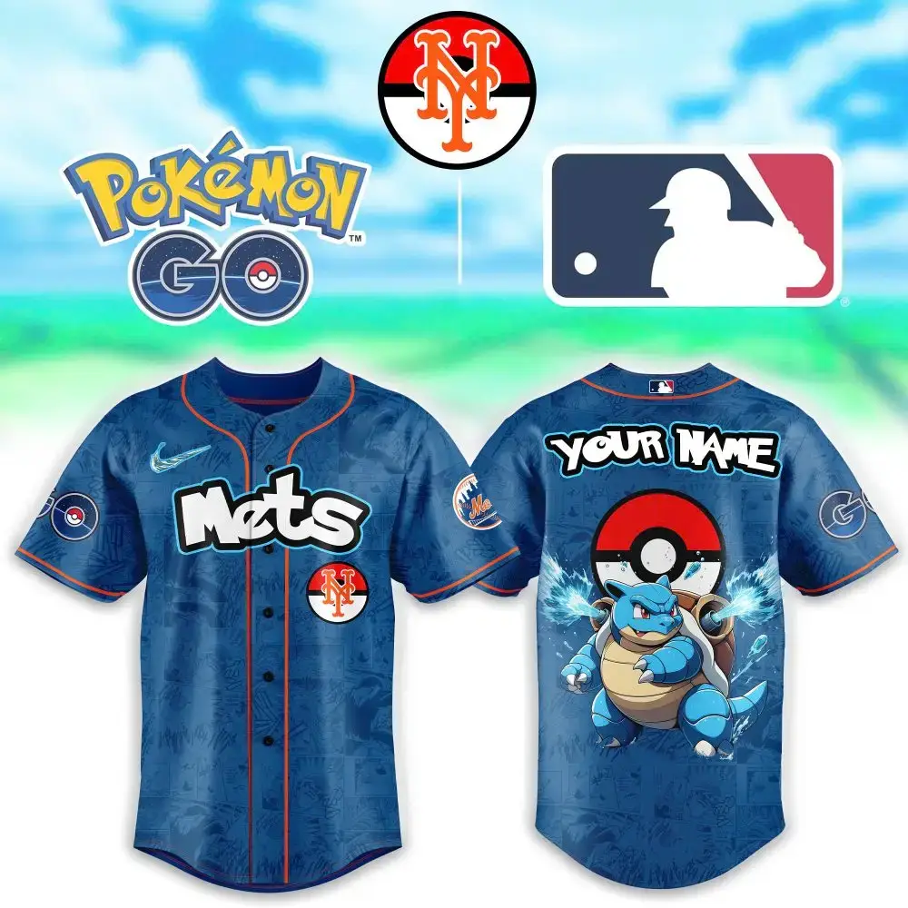 Customizable Mets Pokémon Jersey – Personalize Your Game Day Look! Image