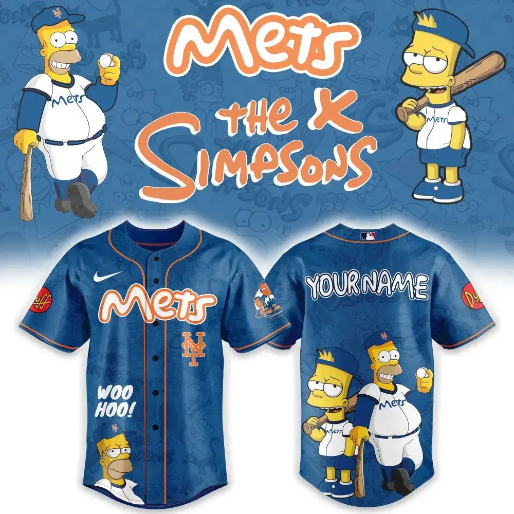 Customizable Mets X Simpsons Baseball Jersey – Personalized Fan Gear For Ultimate Fans! Image