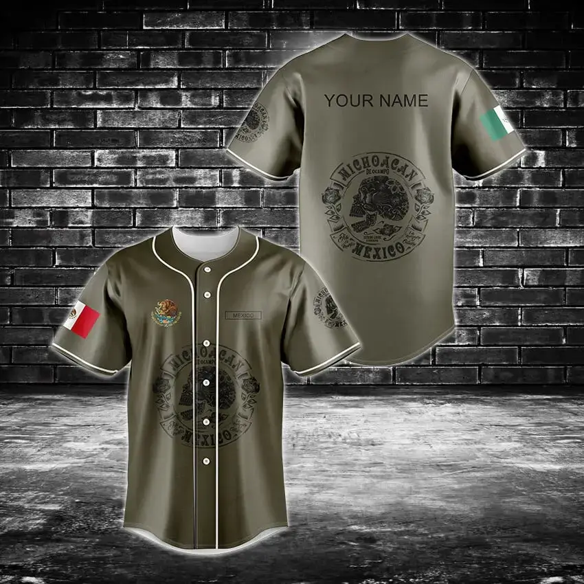 Customizable Mexico Baseball Jersey - Show Your Pride With Personalized Name & Flag Design Image