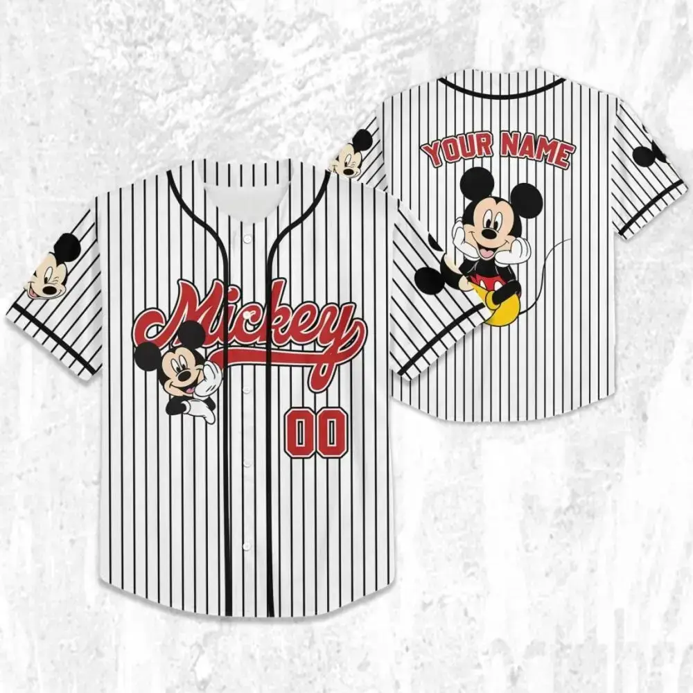 Customizable Mickey Baseball Jersey – Personalized Name & Number Gift Image