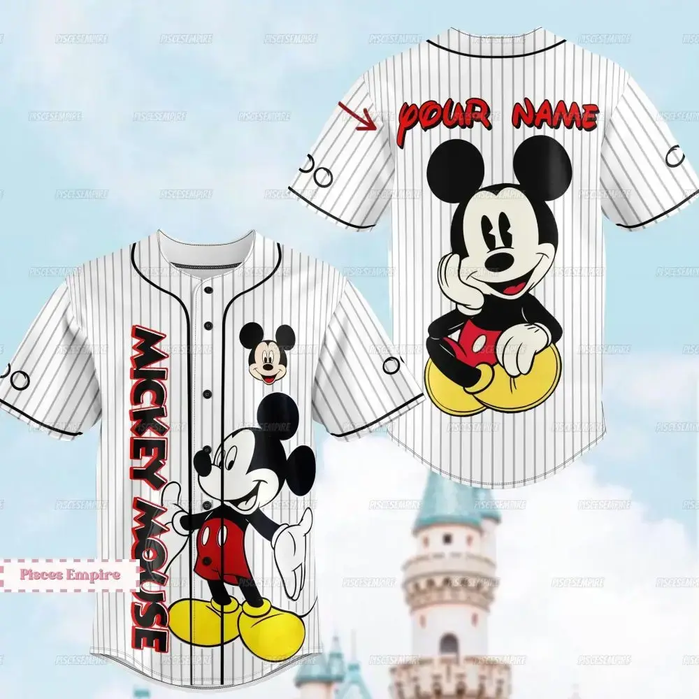 Customizable Mickey Mouse Baseball Jersey – Personalize Your Name, Disney Lovers Gift Image