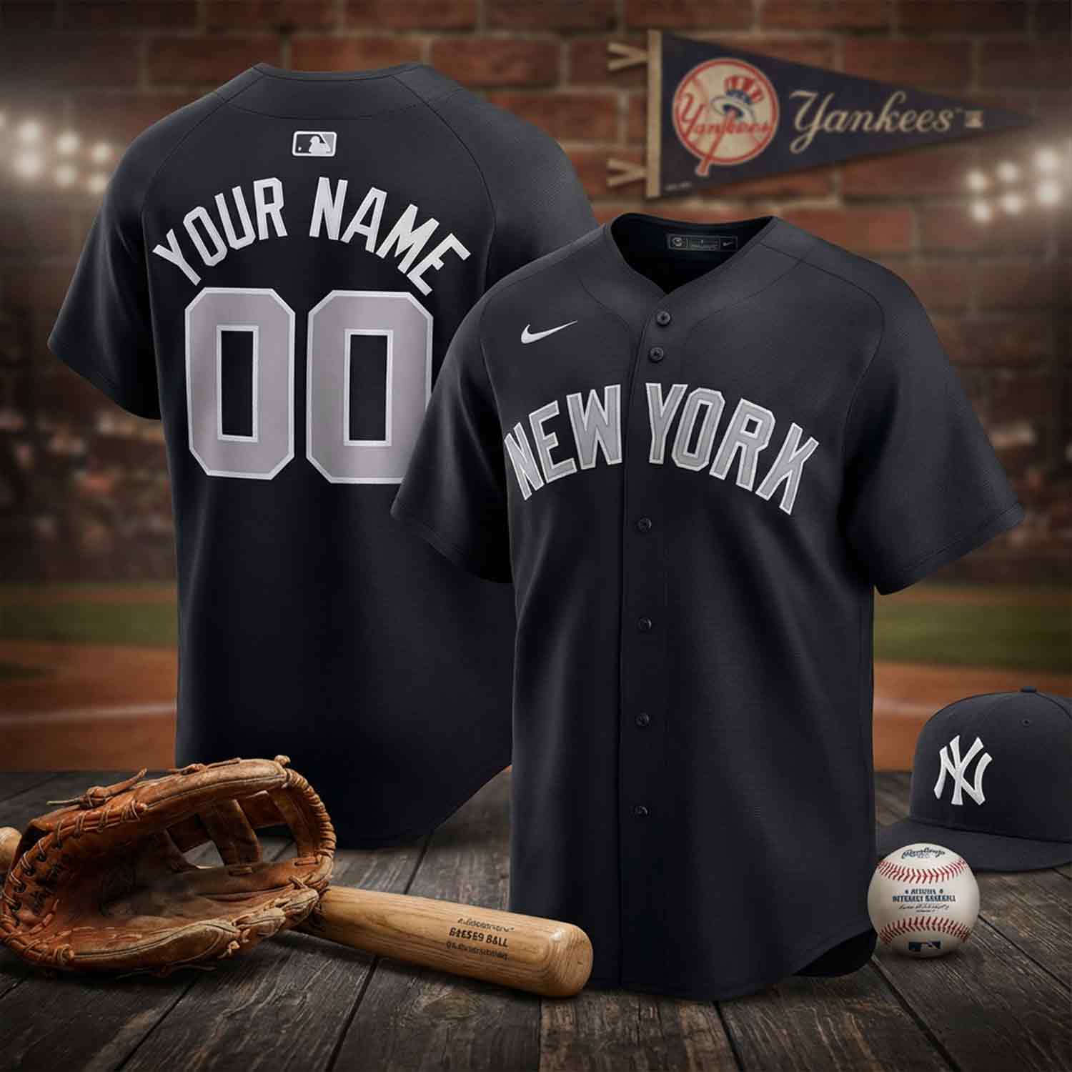 Customizable New York Baseball Jersey - Add Your Name & Number - Perfect Gift! Image