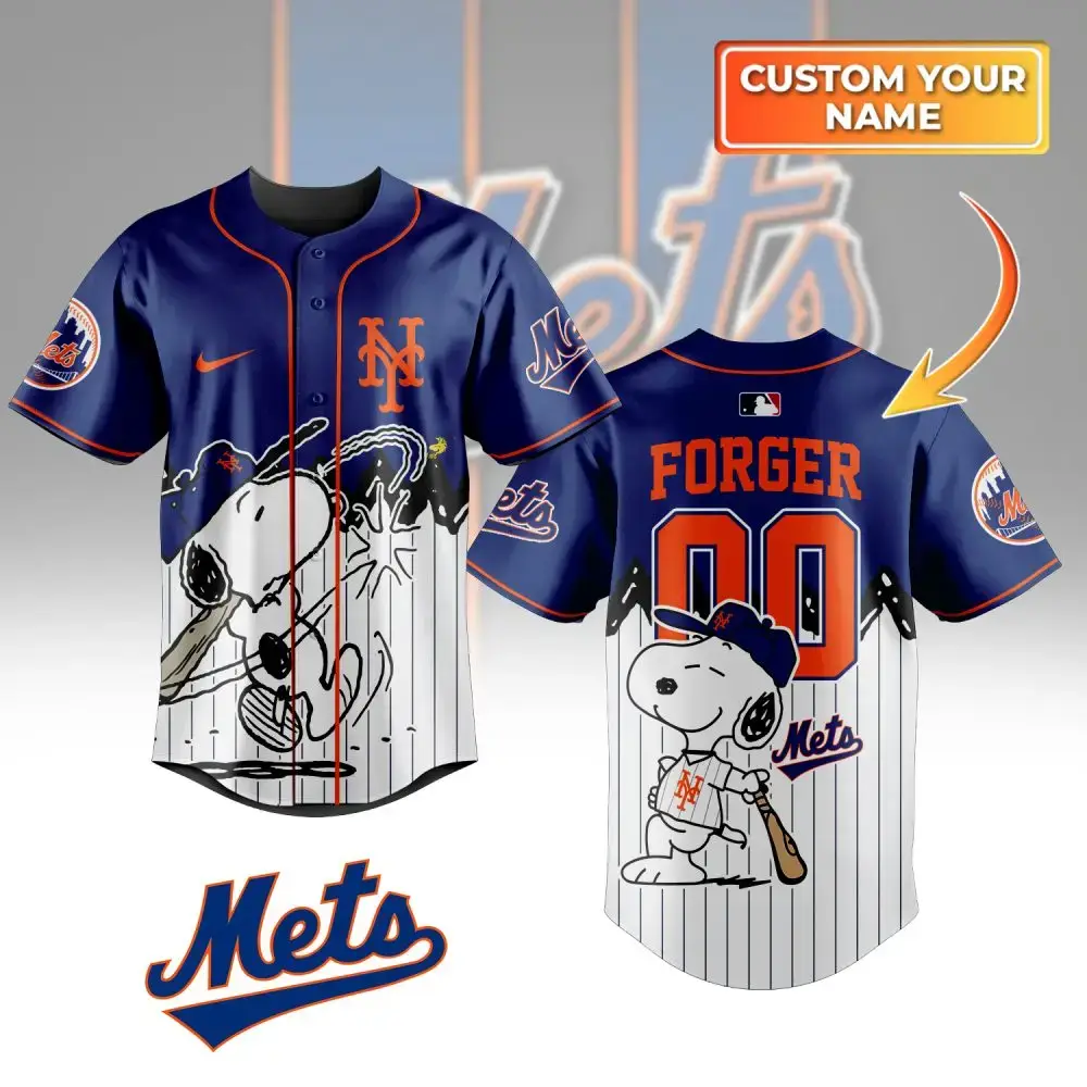 Customizable Ny Baseball Jersey With Snoopy Design – Perfect Gift For Fans! Image