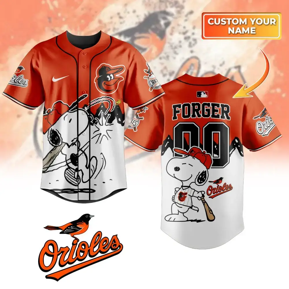 Customizable Orioles Baseball Jersey With Cartoon Design – Add Your Name! Image
