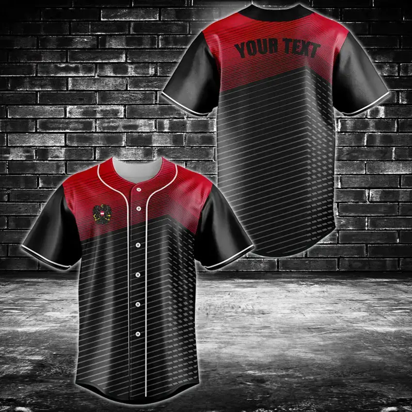 Customizable Red & Black Baseball Jersey – Personalize Your Team Gear Today! Image