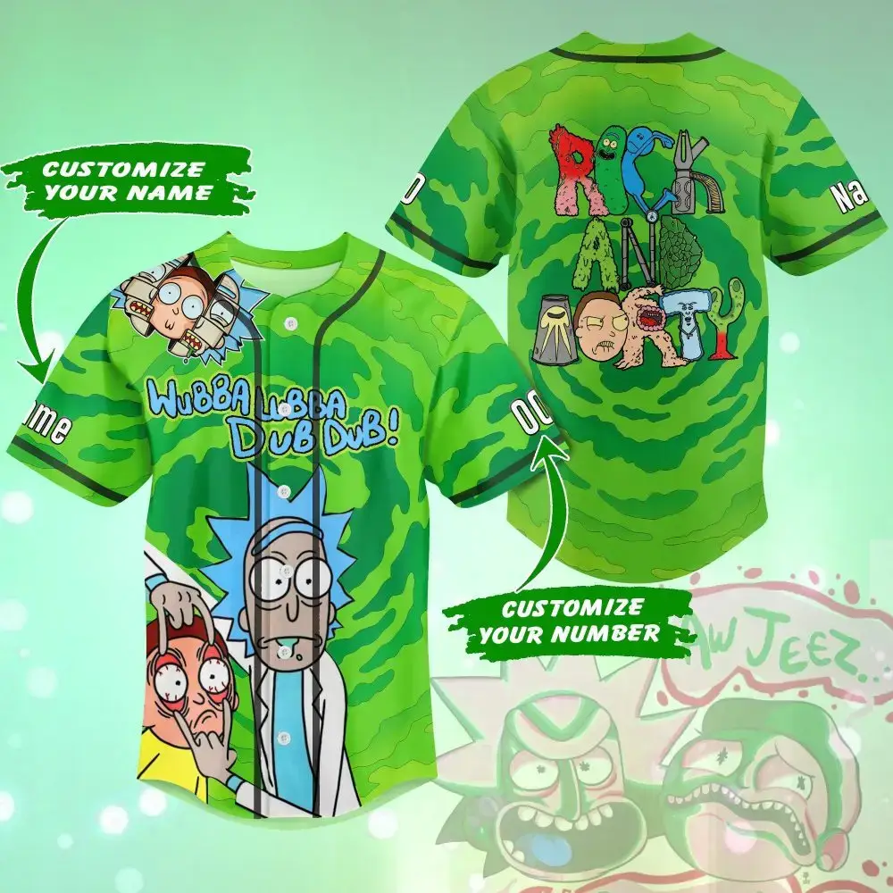 Customizable Rick And Morty Baseball Jersey – Add Your Name & Number! Image