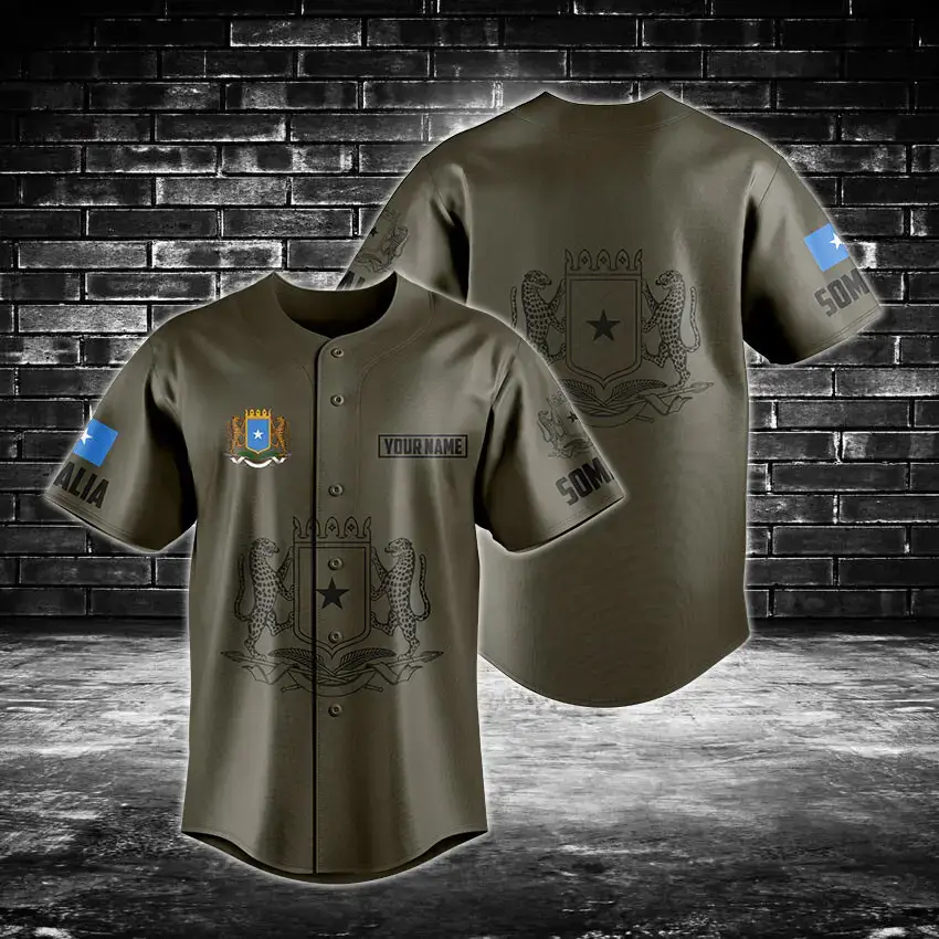 Customizable Somalia Flag Baseball Jersey – Personalize Your Style Now! Image