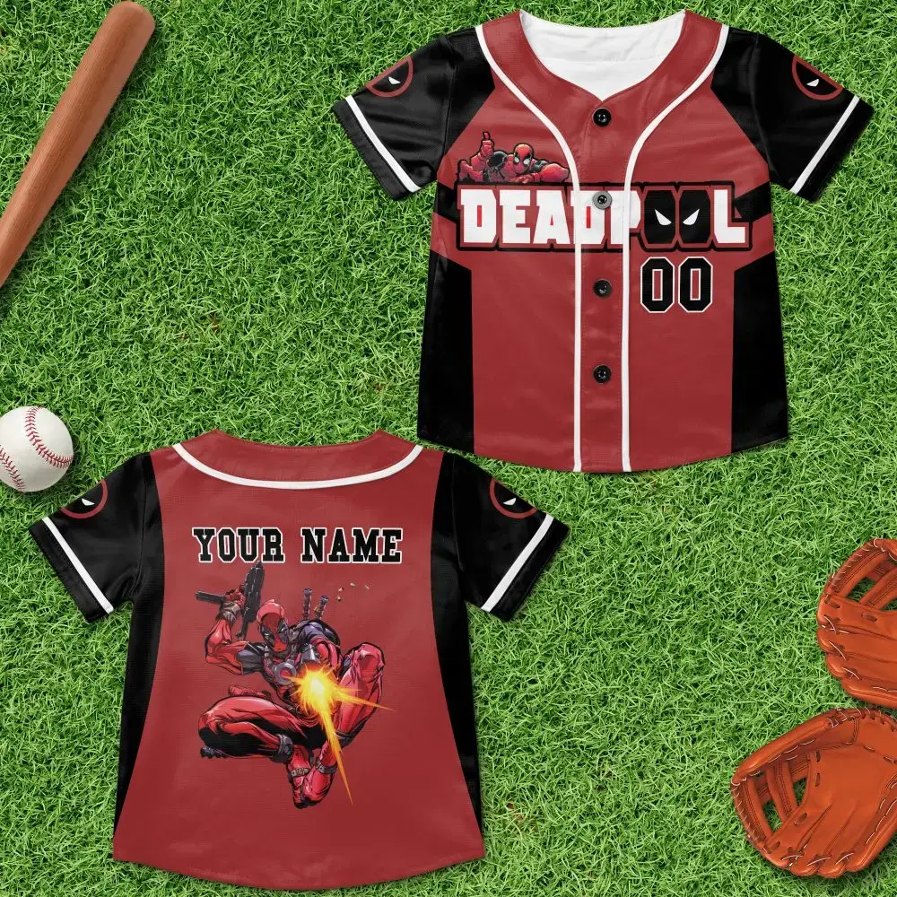 Customizable Superhero Baseball Jersey – Personalized Name & Number – Perfect For Fans! Image