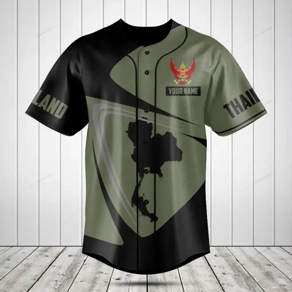 Customizable Thailand Baseball Jersey - Personalized Name & Map Design Image