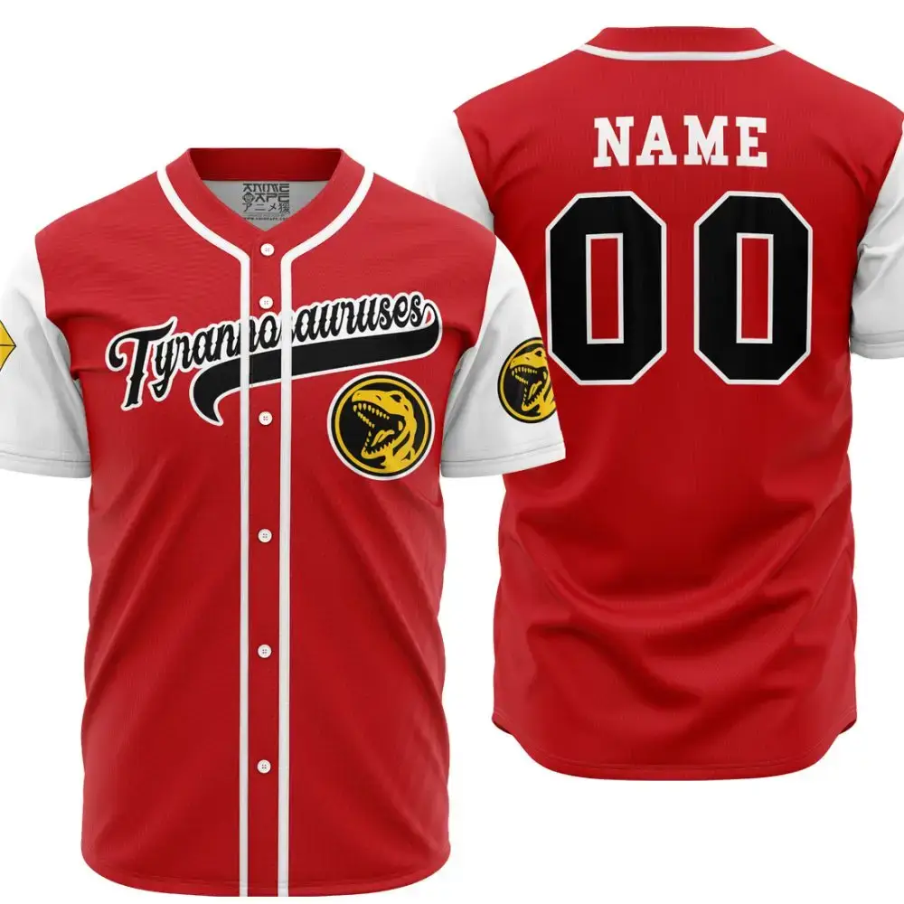 Customizable Tyrannosaurus Baseball Jersey - Personalized Sports Shirt With Team Logo Image