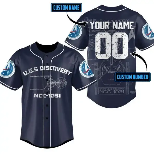 Customizable U.S.S. Discovery Baseball Jersey – Add Your Name & Number! Image
