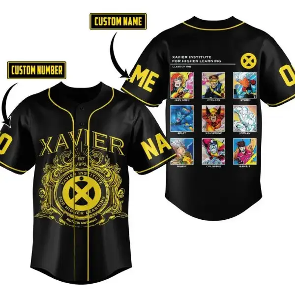 Customizable X-Men Baseball Jersey - Add Your Name & Number - Perfect Gift For Fans Image