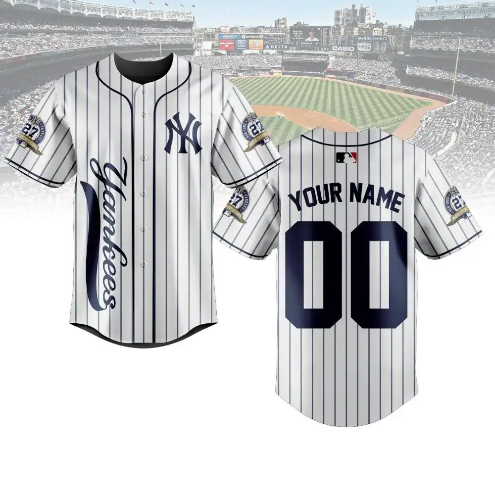 Customizable Yankees Baseball Jersey - Add Your Name & Number! Image