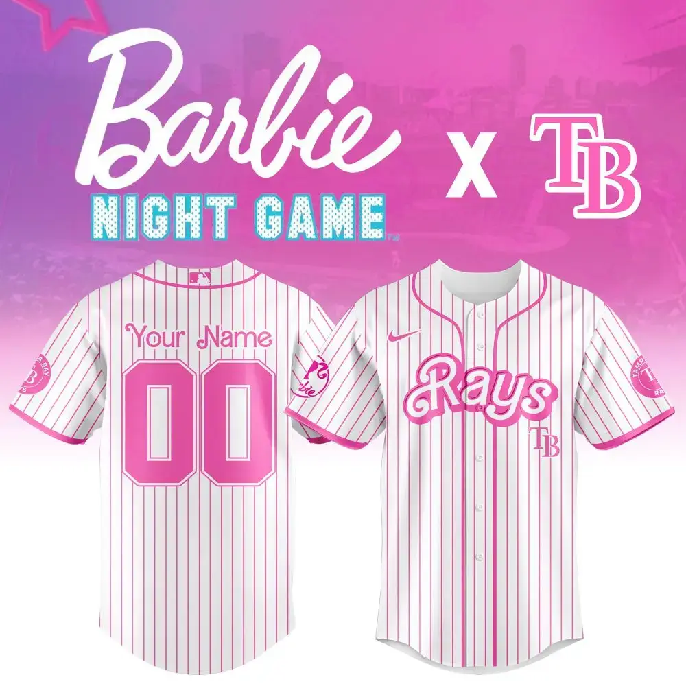 Customize Your Barbie Night Game Jersey – Pink Rays Edition With Name & Number Image