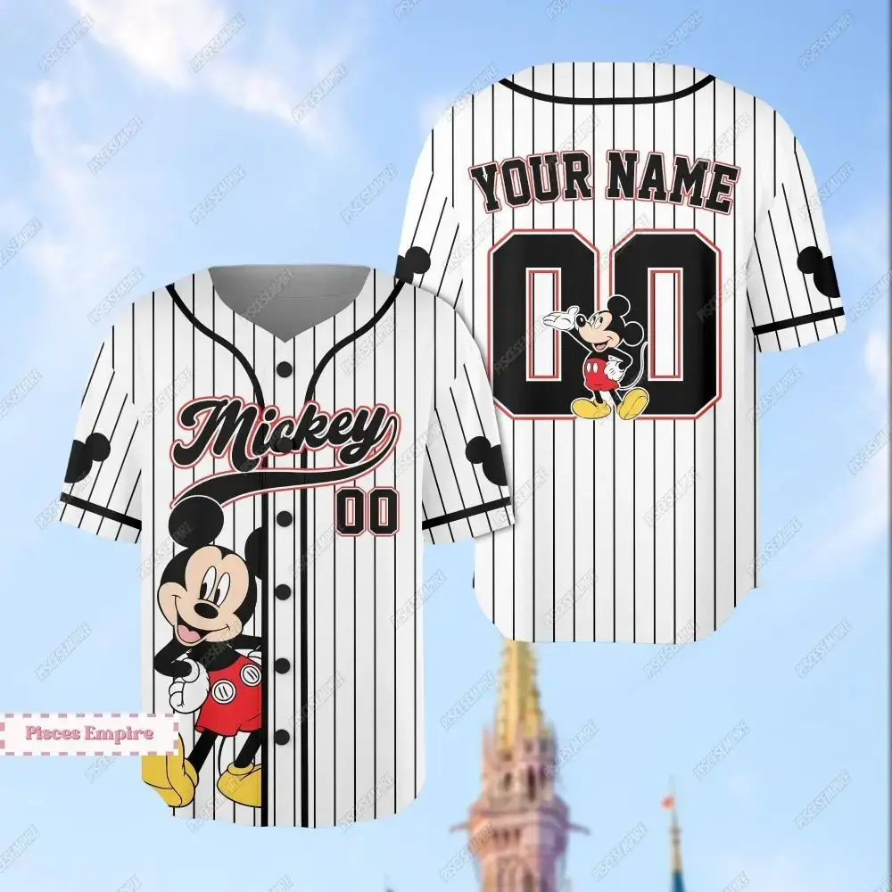 Customize Your Mickey Mouse Baseball Jersey - Personalize Your Name & Number! Image