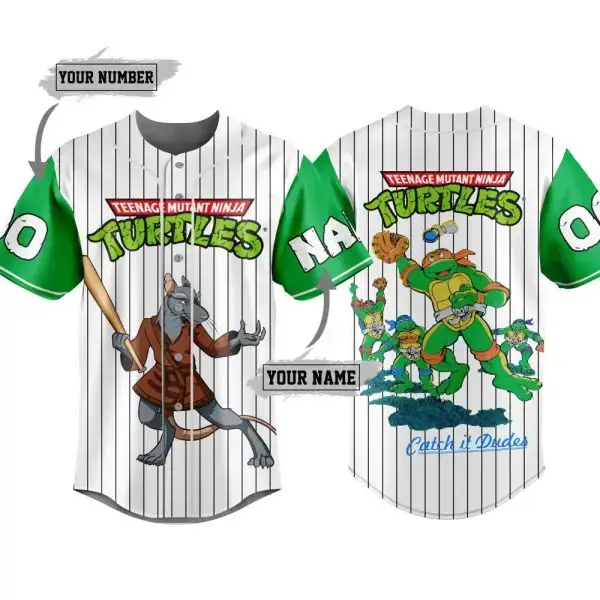 Customize Your Tmnt Baseball Jersey – Add Name & Number! Image