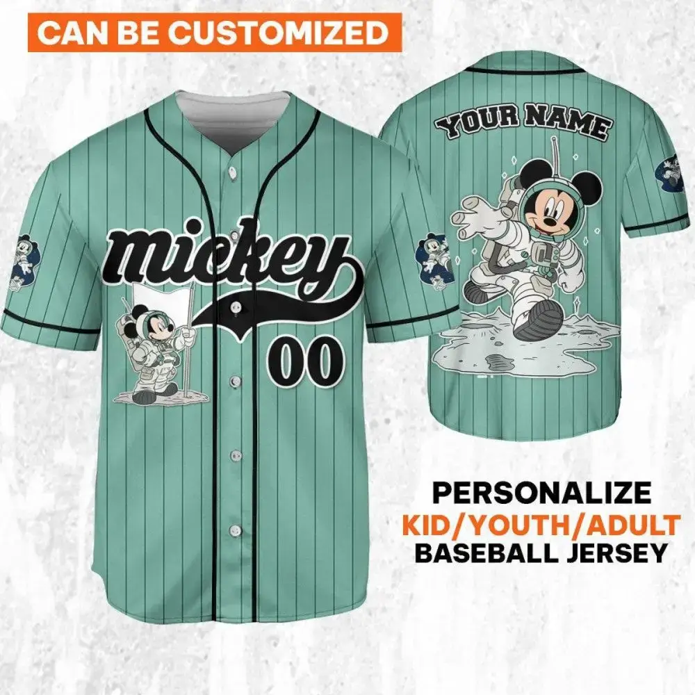 Customized Mickey Baseball Jersey For Kids/Youth/Adults – Personalize Name & Number! Image