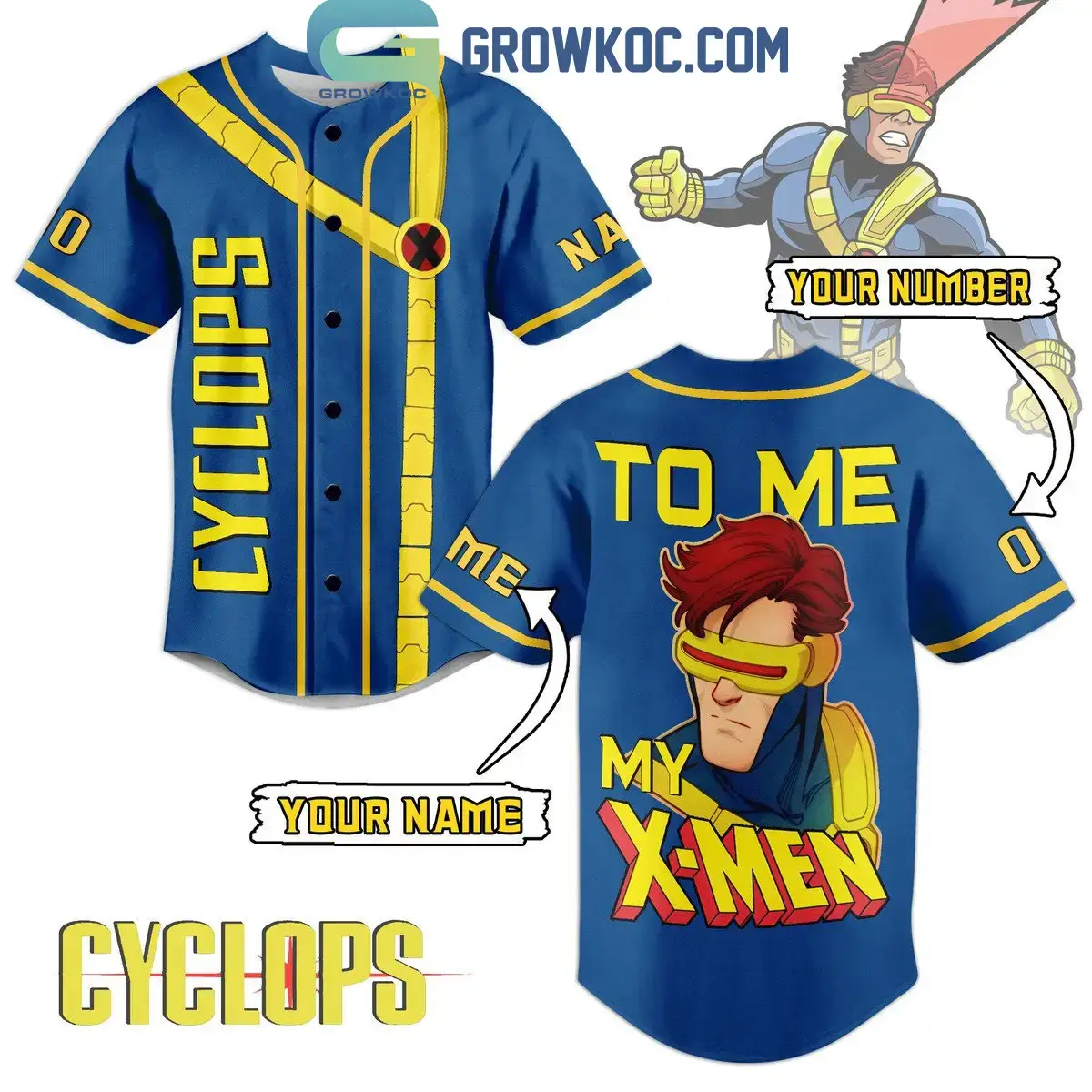 Cyclops X-Men '97 My X-Men To Me Personalized Baseball Jersey Image