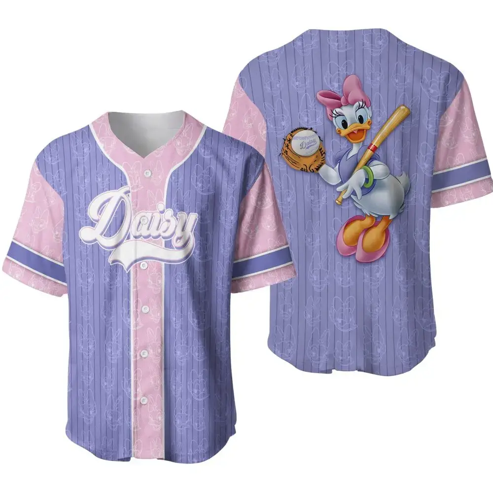 Daisy Duck Baseball Jersey - Cute & Colorful Cartoon Sports Shirt For Fans Image