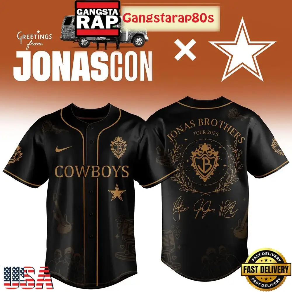 Dallas Cowboys x Jonas Brother Greetings From Your Hometown 2025 Baseball Jersey Image