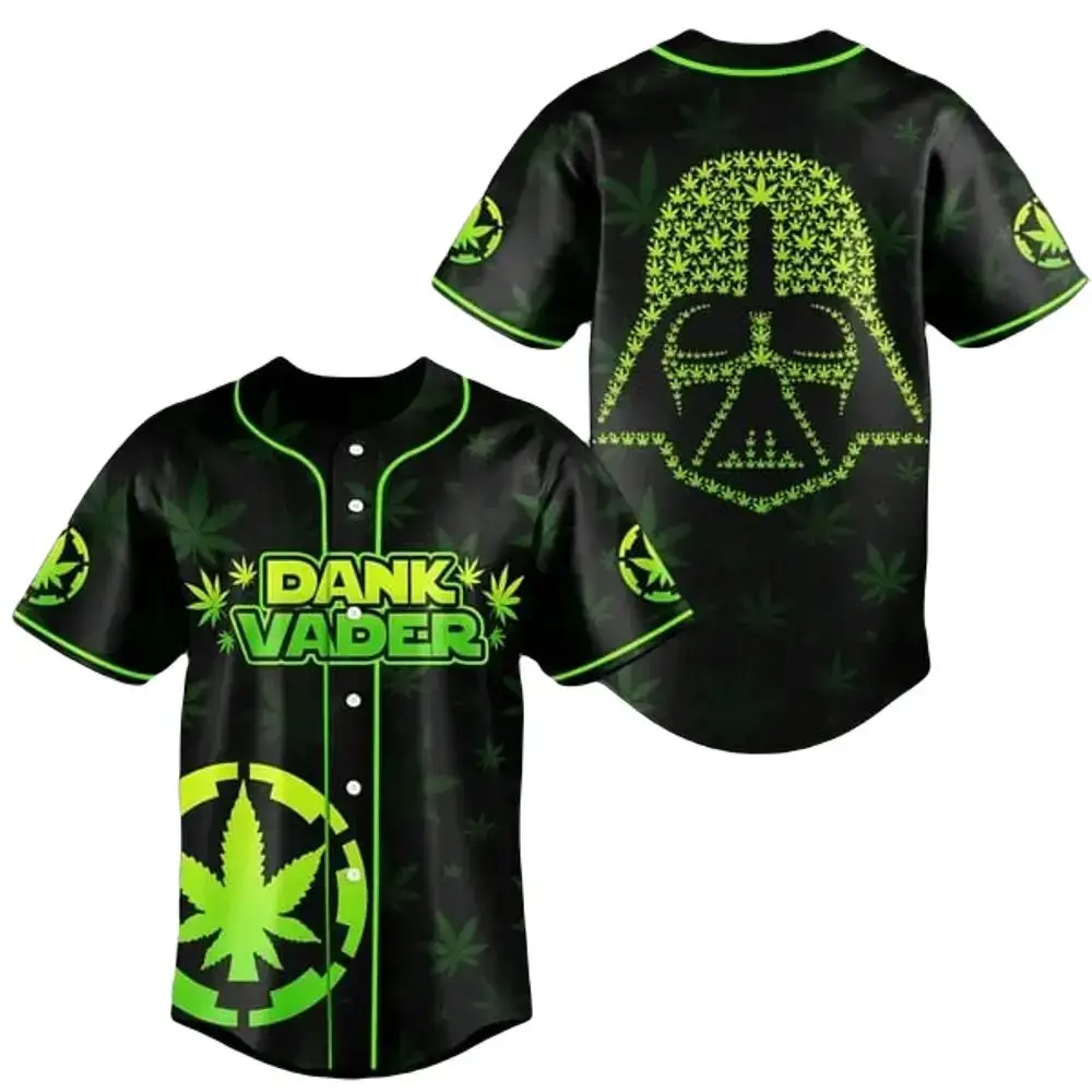 Dank Vader Cannabis-Themed Baseball Jersey – Unique Star Wars Style Shirt Image