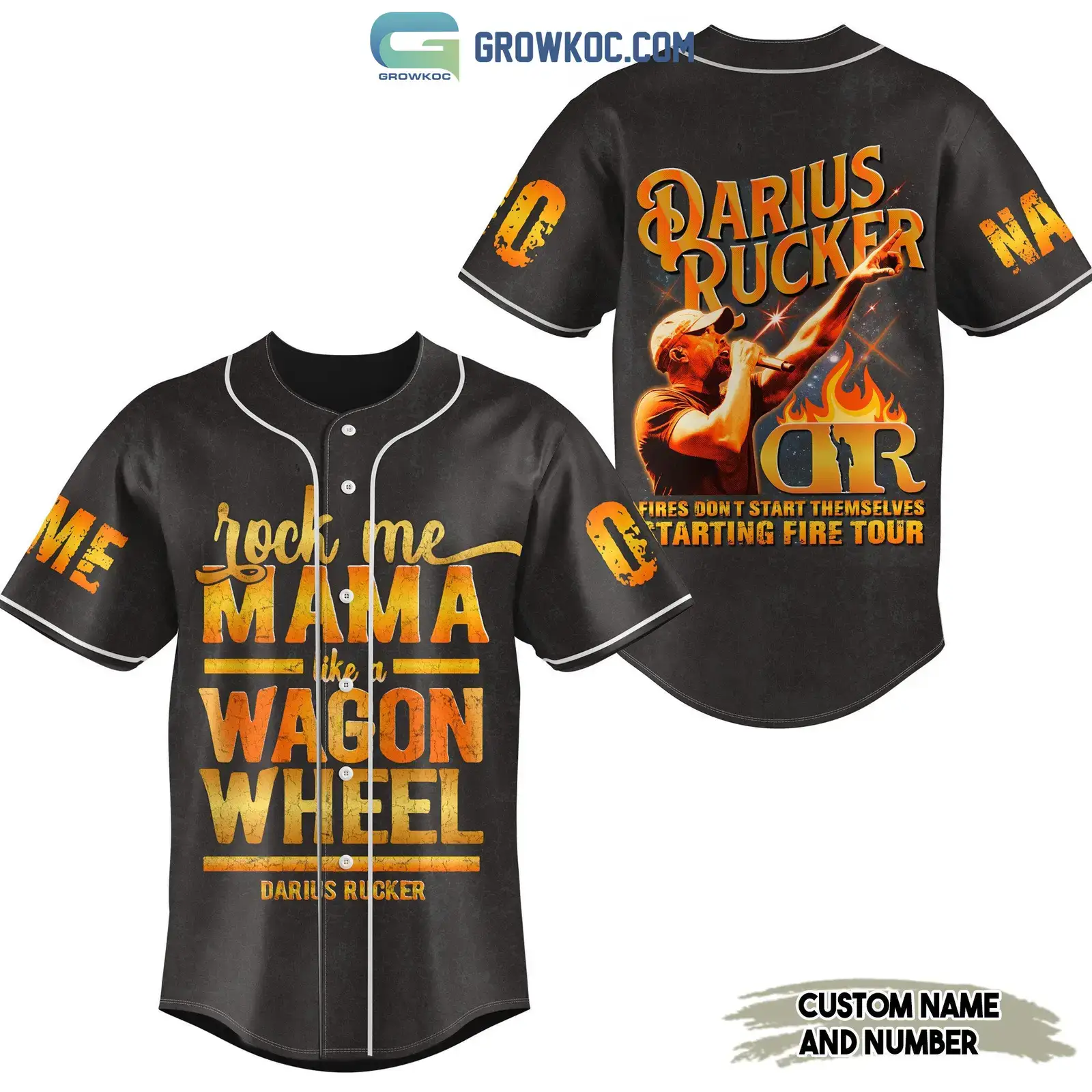Darius Rucker Fires Don???t Start Themselves Starting Fire Tour Personalized Baseball Jersey Image
