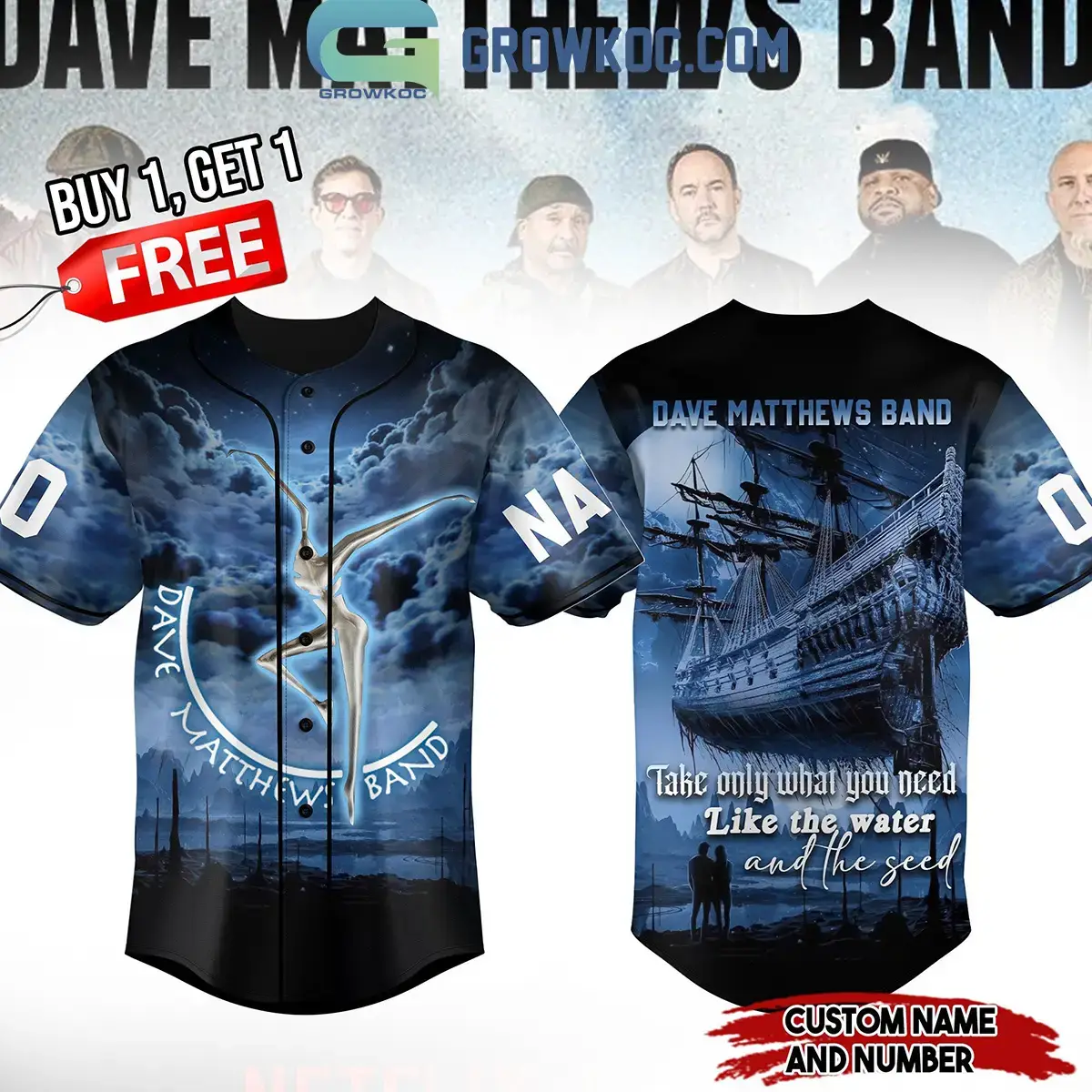 Dave Matthews Band Take Only What You Need Personalized Baseball Jersey Image