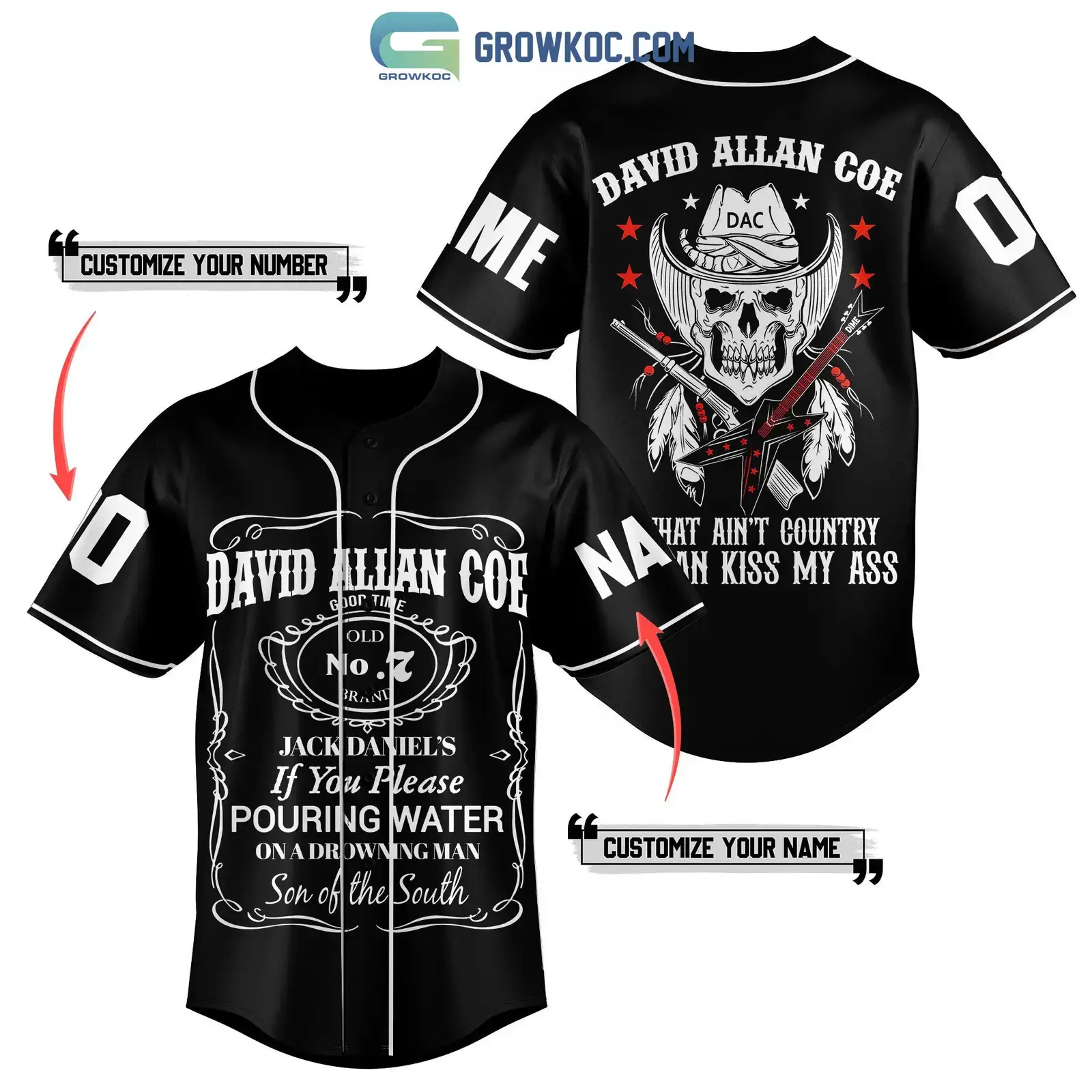 David Allan Coe Son of The South Personalized Baseball Jersey Image
