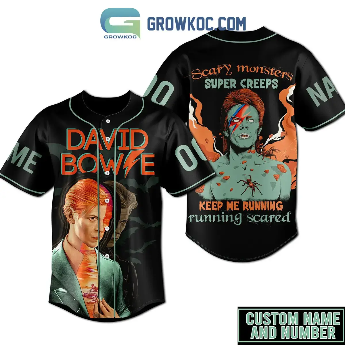 David Bowie Scary Monsters Super Creeps Keep Me Running Running Scared Personalized Baseball Jersey Image