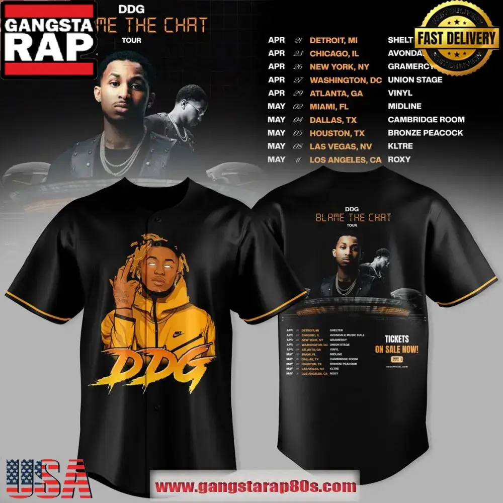 DDG Blame the Chat Tour 2026 Baseball Jersey Shirt Image