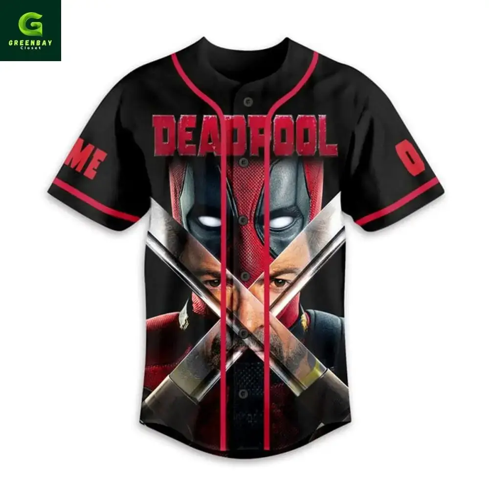 Deadfool Themed Baseball Jersey - Unique Graphic Shirt For Fans - Limited Edition Image
