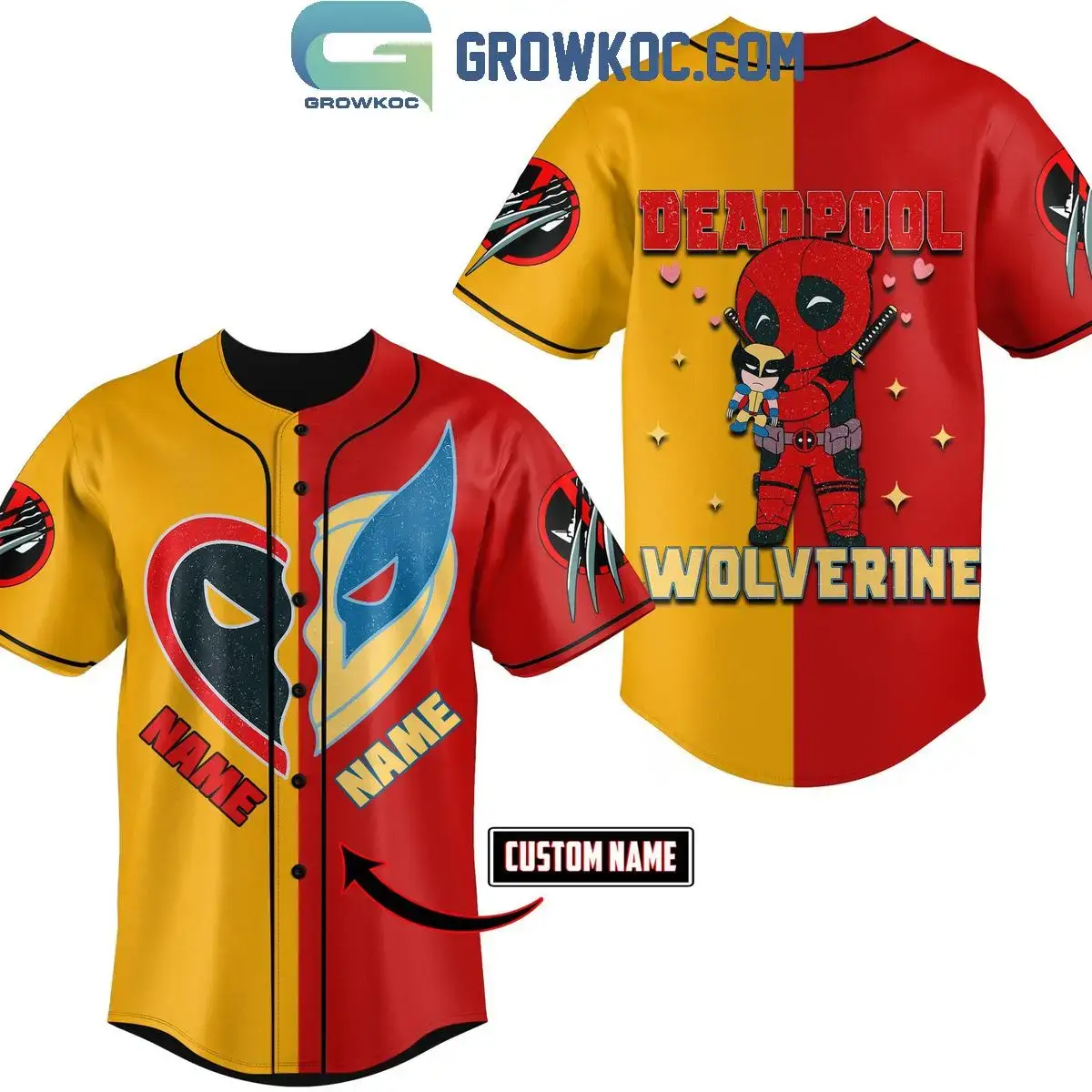 Deadpool And Wolverine True Love 2024 Personalized Baseball Jersey Image