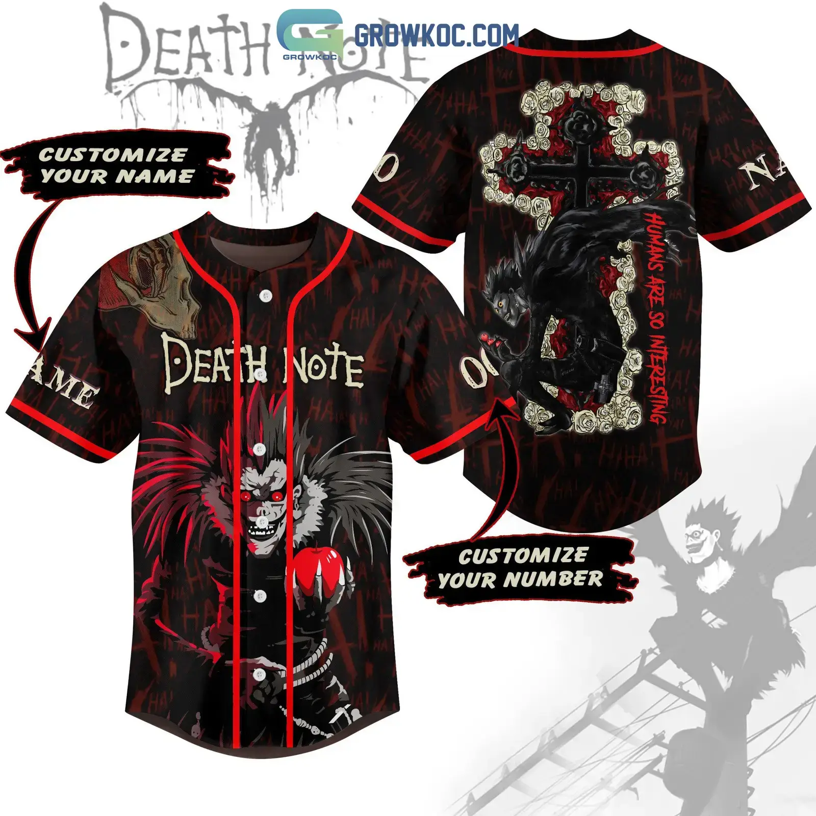 Death Note Humans Are So Interesting Personalized Baseball Jersey Image