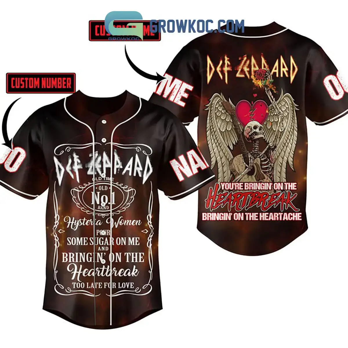 Def Leppard Bringin' On The Heartache Personalized Baseball Jersey Image