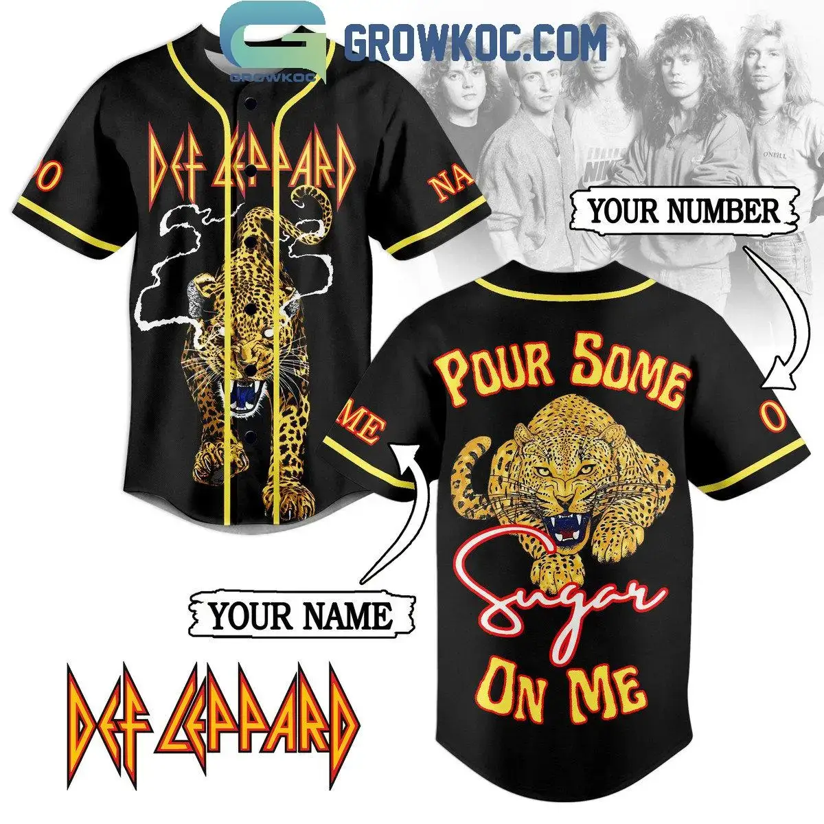 Def Leppard Pour Some Sugar On Me Personalized Baseball Jersey Image