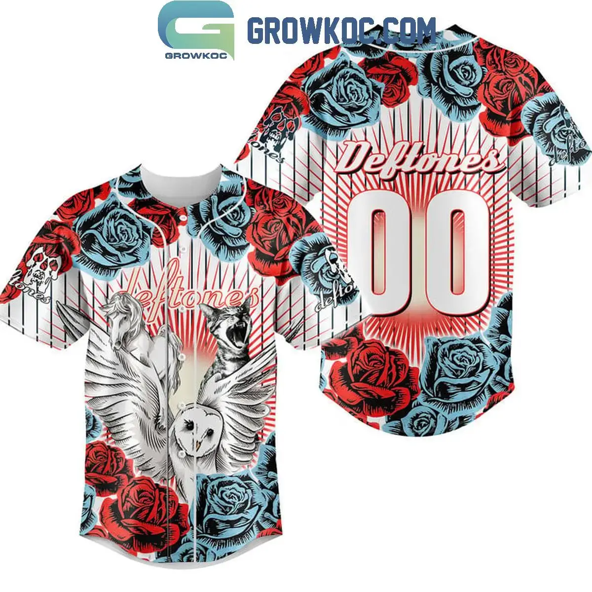 Deftones Diamond Eyes Roses Personalized Baseball Jersey Image