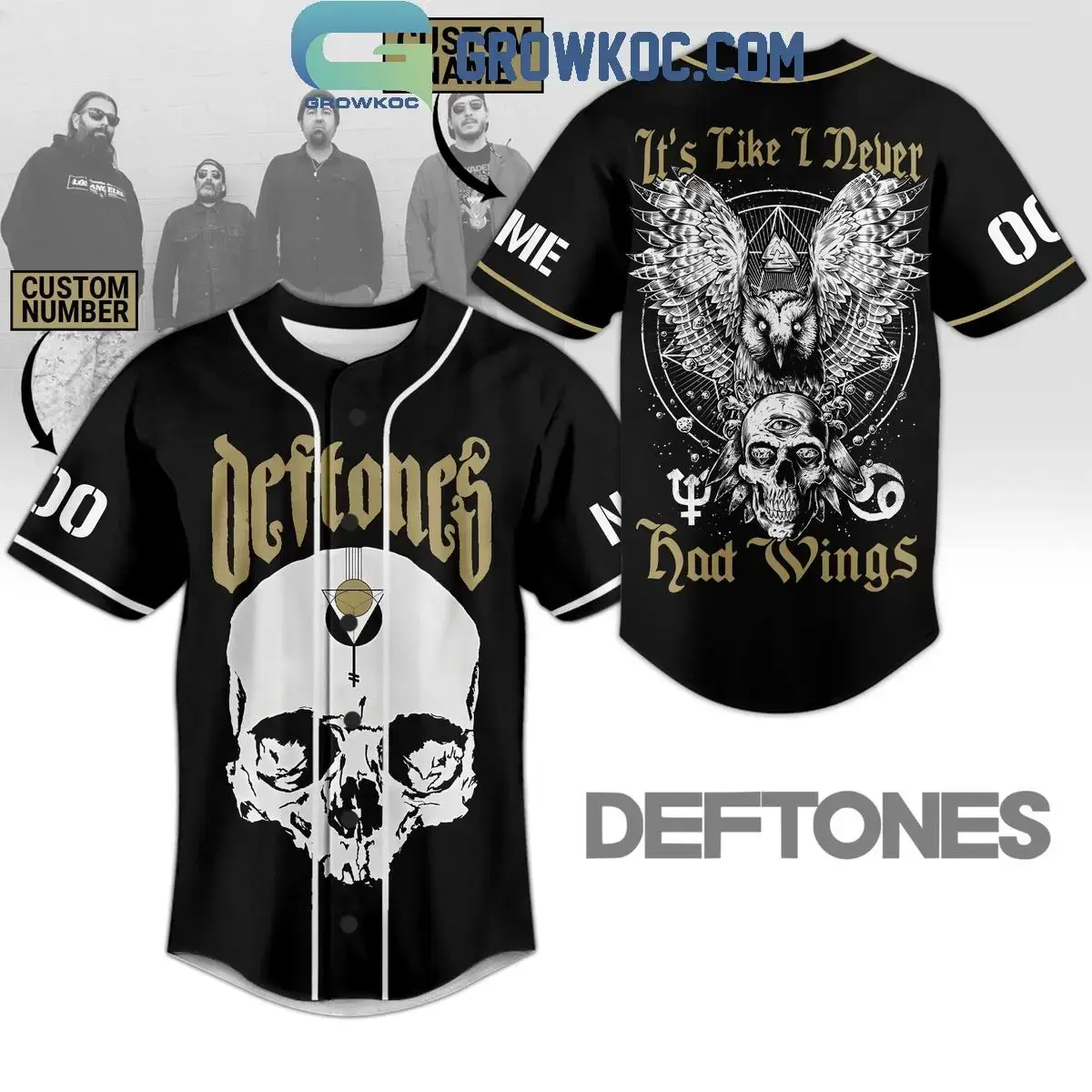 Deftones It's Like I Never Had Wings Personalized Baseball Jersey Image