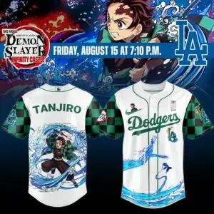 Demon Slayer X Dodgers Tanjiro Baseball Jersey - Limited Edition Fan Gear Image