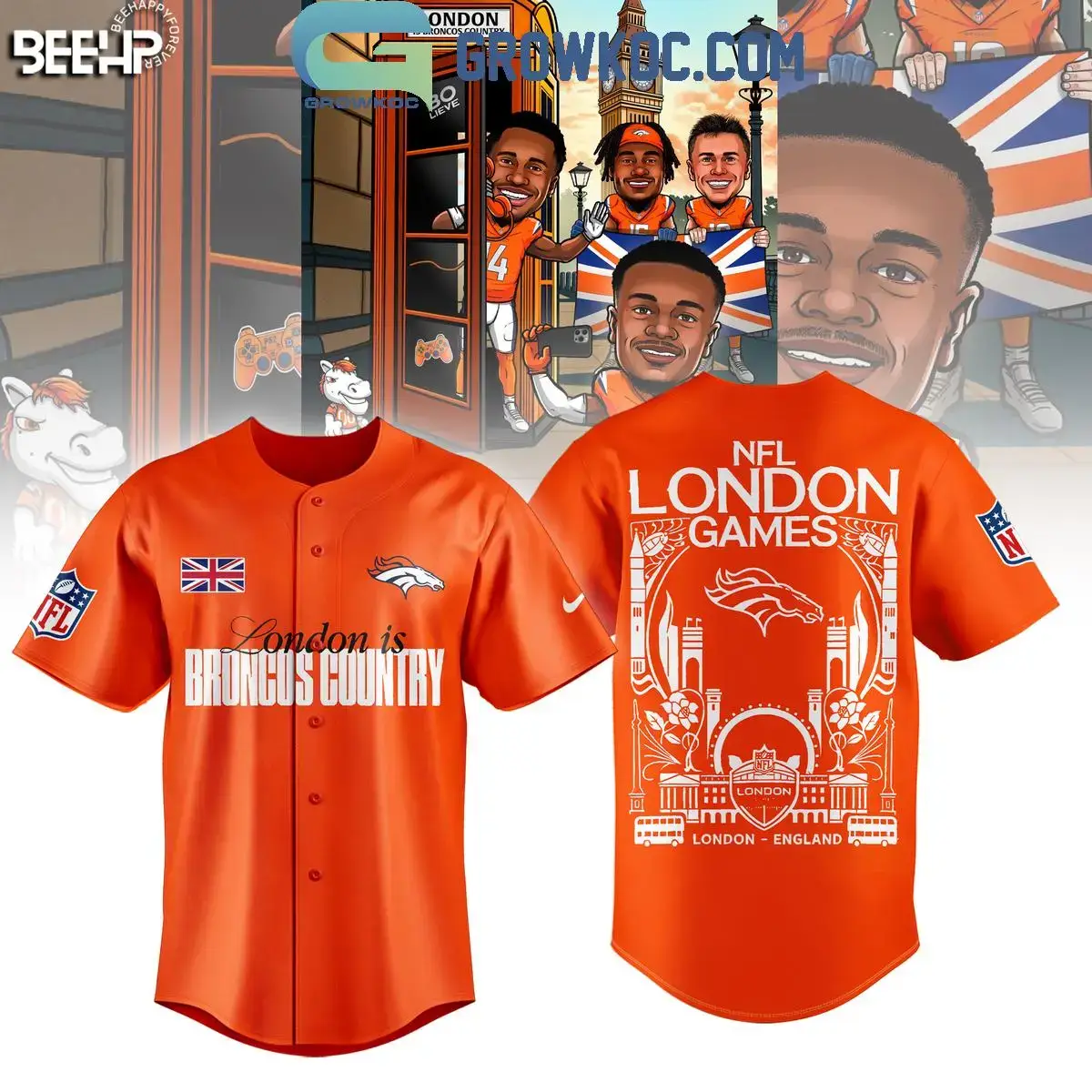 Denver Broncos In London Is Broncos Country Baseball Jersey Image