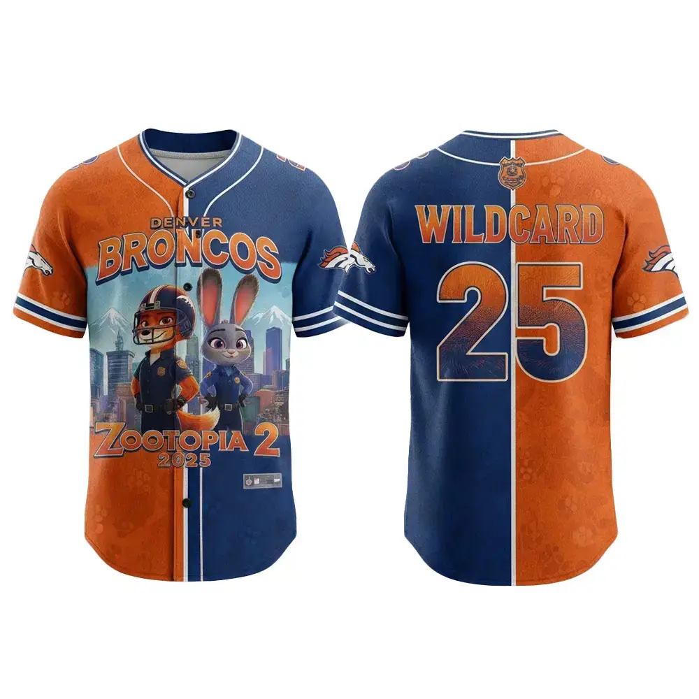 Denver Broncos x Zootopia 2 Wilde Hopps Baseball Jersey 2025 Image