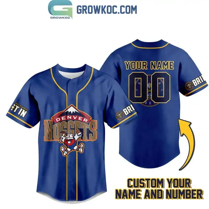 Denver Nuggets Personalized 2023 Playoffs Blue Design Baseball Jersey Image