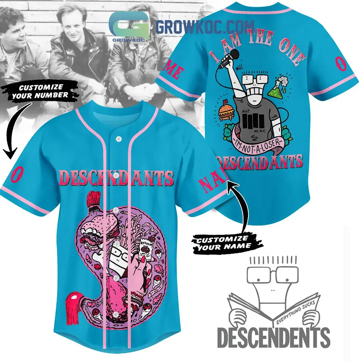 Descendents I Am The One Descendants Personalized Baseball Jersey Image