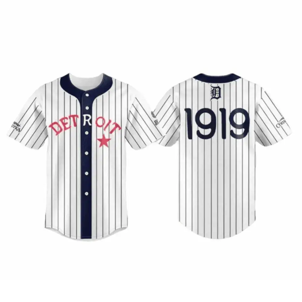Detroit 1919 Black In Baseball Jersey Detroit Tigers Merch Unique Father's Day Gifts Image